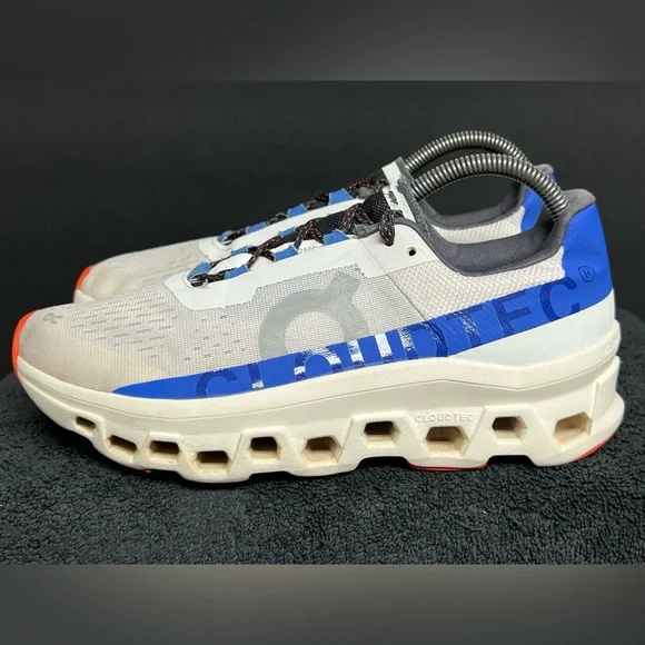 On Mens Cloudmonster 61.98653 Frost Cobalt Blue Running Shoes Sneakers Size 7.5 - Picture 2 of 11